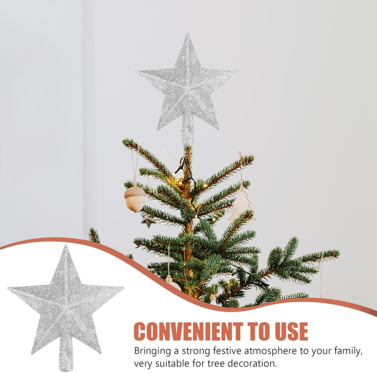 PRETYZOOM Christmas Tree Star Topper Holiday Decor Friendly Premium Plastic Star Ornament for Festive Xmas Party and Home Decoration